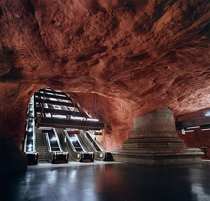 Metro station photographed with super-wide Zeiss Biogon lens